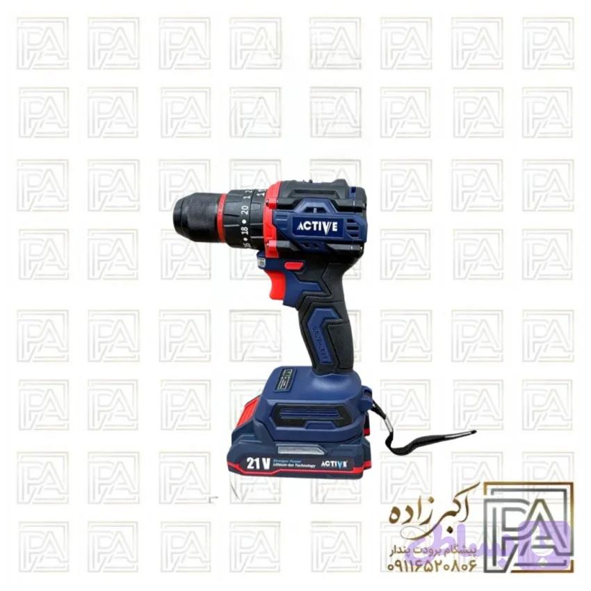 دریل شارژی اکتیو مدل AC3121BL با موتور براشلس ۲۱ ولت — تصویر 1
