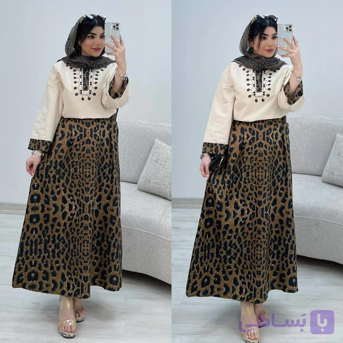 شومیز و دامن پلنگی