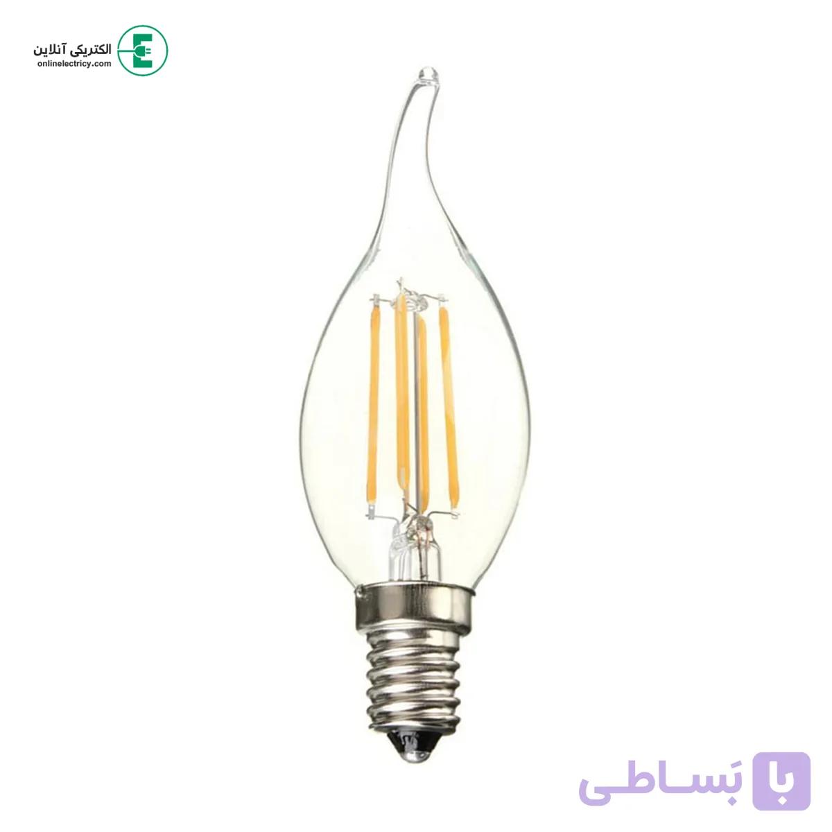 لامپ اشکی فیلامنتی 6 وات پایه E14 لوستری — تصویر 1
