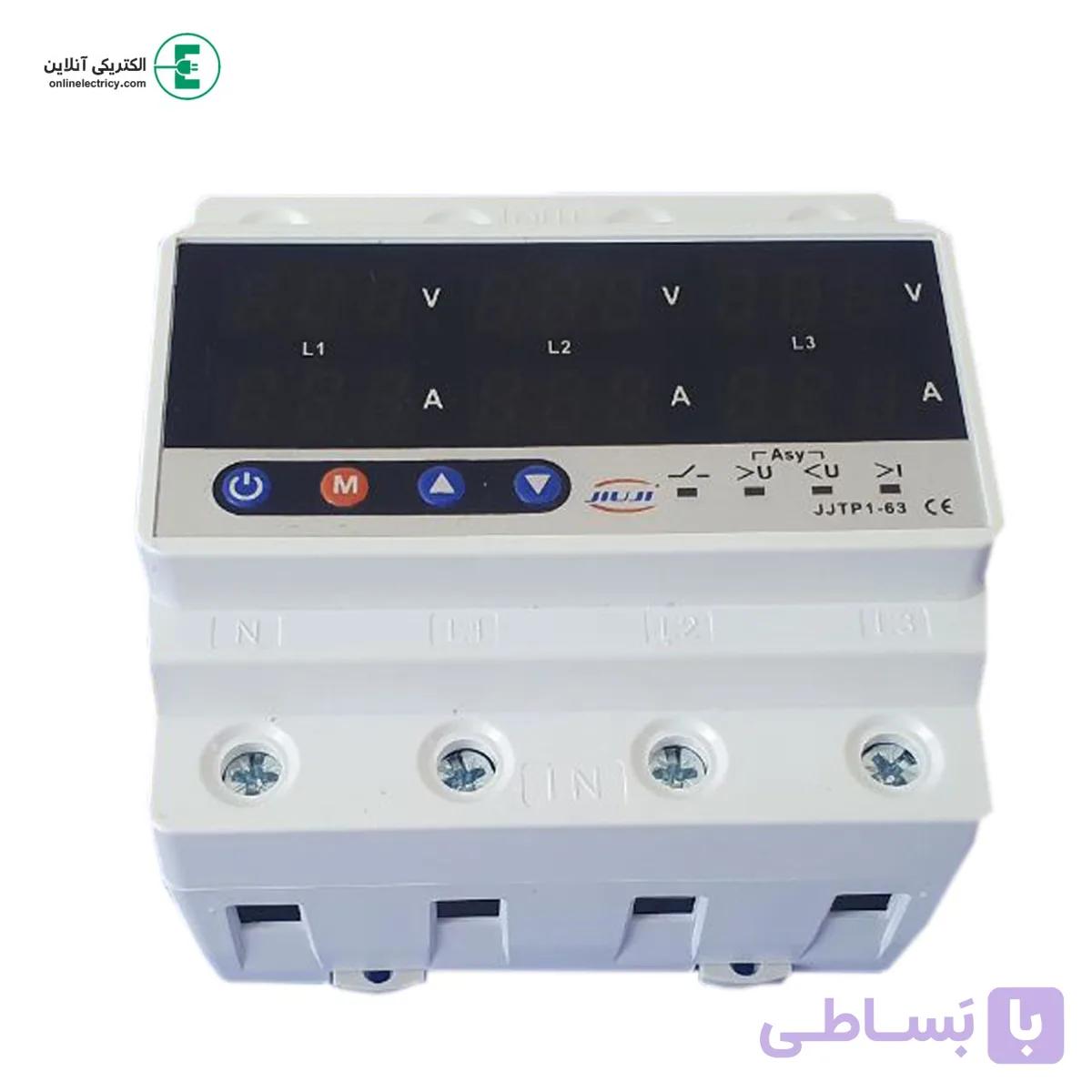 بهترین محافظ برق پشت کنتوری سه فاز دیجیتال گارانتی 63 آمپر — تصویر 1