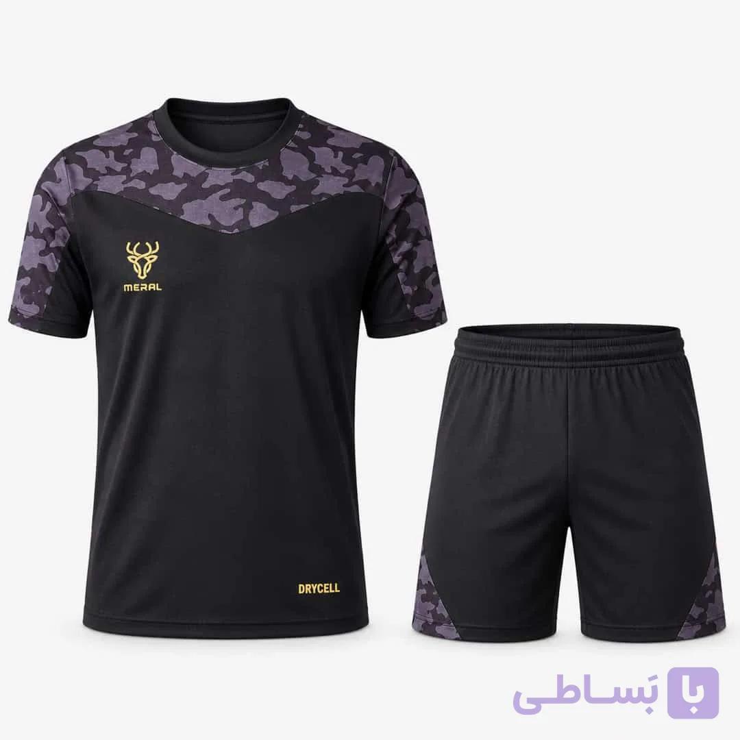 ست پیراهن شورت ورزشی طرح مرال کمان رنگ مشکی