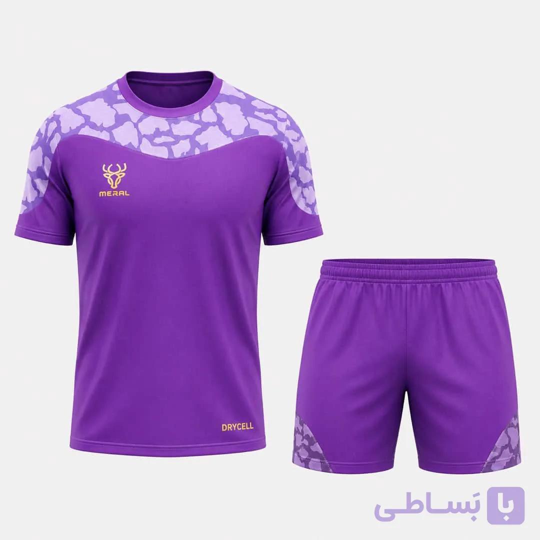 ست پیراهن شورت ورزشی طرح مرال کمان رنگ بنفش