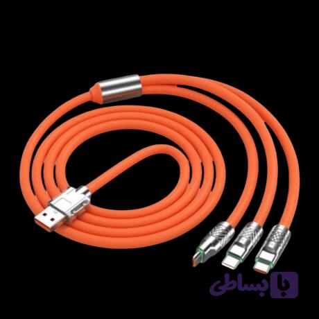 کابل Usb to Type-C + Micro Usb + Lightning 120W(عمده) — تصویر 1