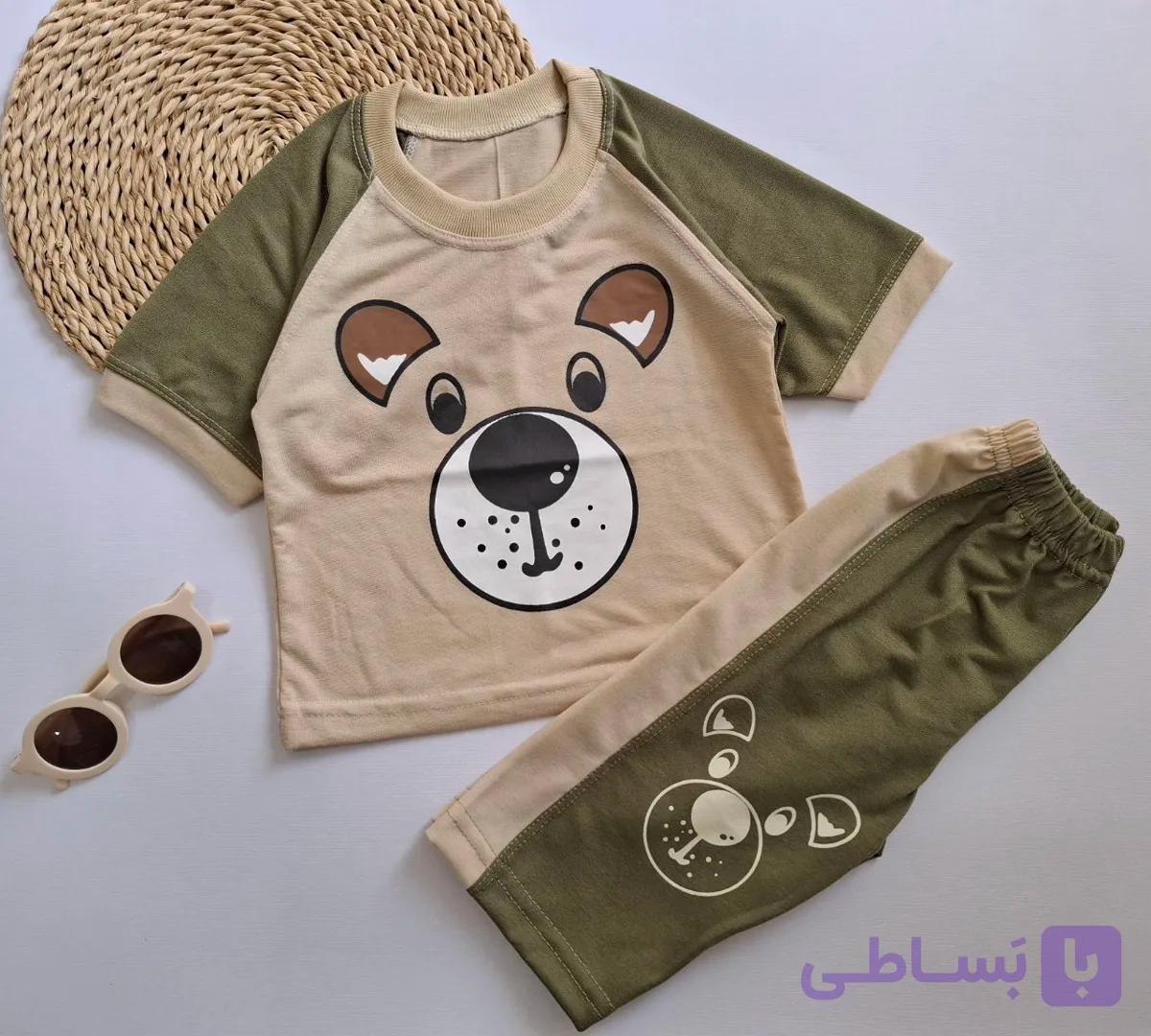 تیشرت و شلوارک آستین رگلان تمام پنبه