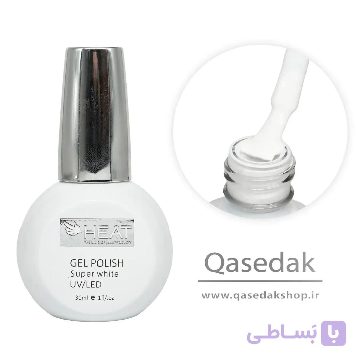 لاک ژل سفید  هیت HEAT 30ML ناخن