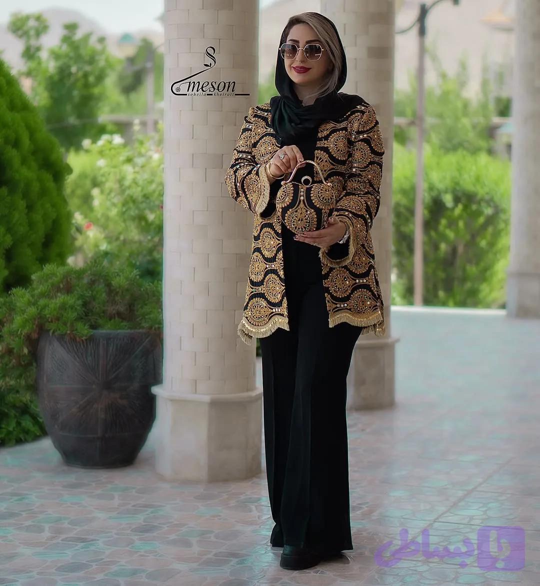 کت زنانه مجلسی جنس سوزندوز هندی به همراه کیف