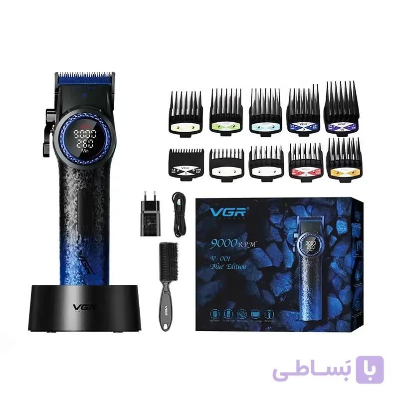 ماشین اصلاح حرفه ای سر و صورت وی جی آر مدل V-001 Blue edition — تصویر 1