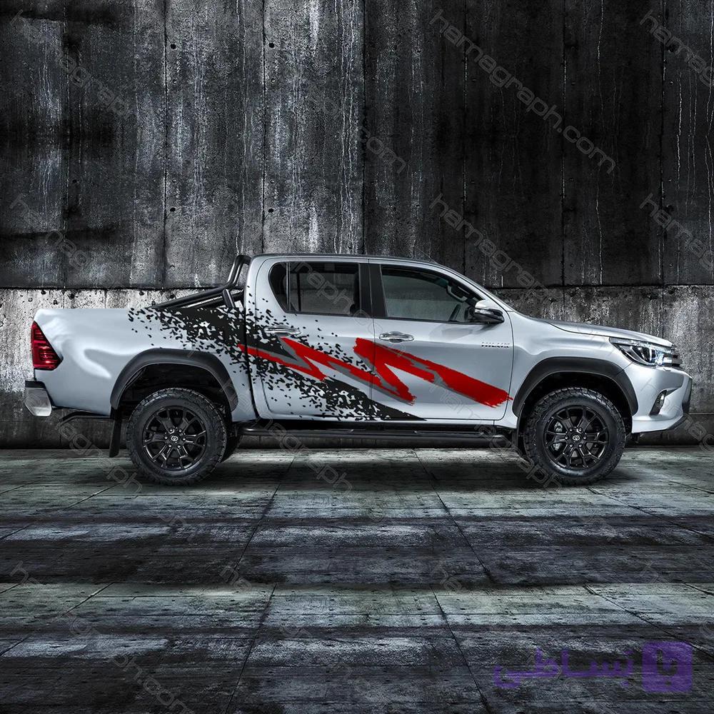 استیکر بدنه آفرود پیکاپ طرح Hilux side 026