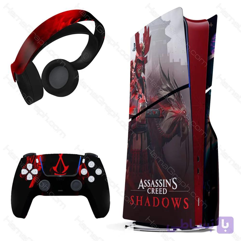برچسب پلی استیشن 5 اسلیم طرح assassins creed shadows — تصویر 1