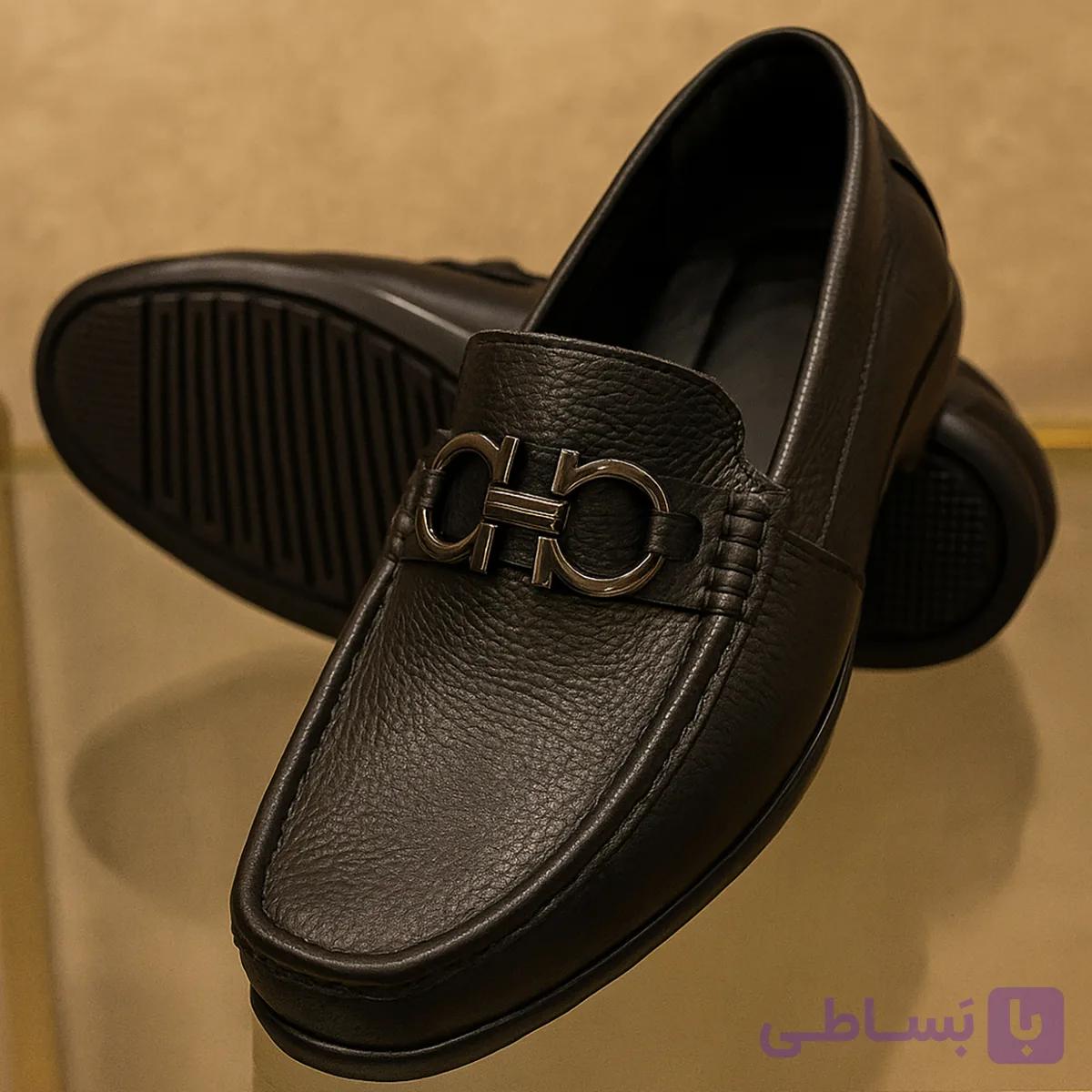 کالج  چرم مردانه کد CL20BK رنگ مشکی