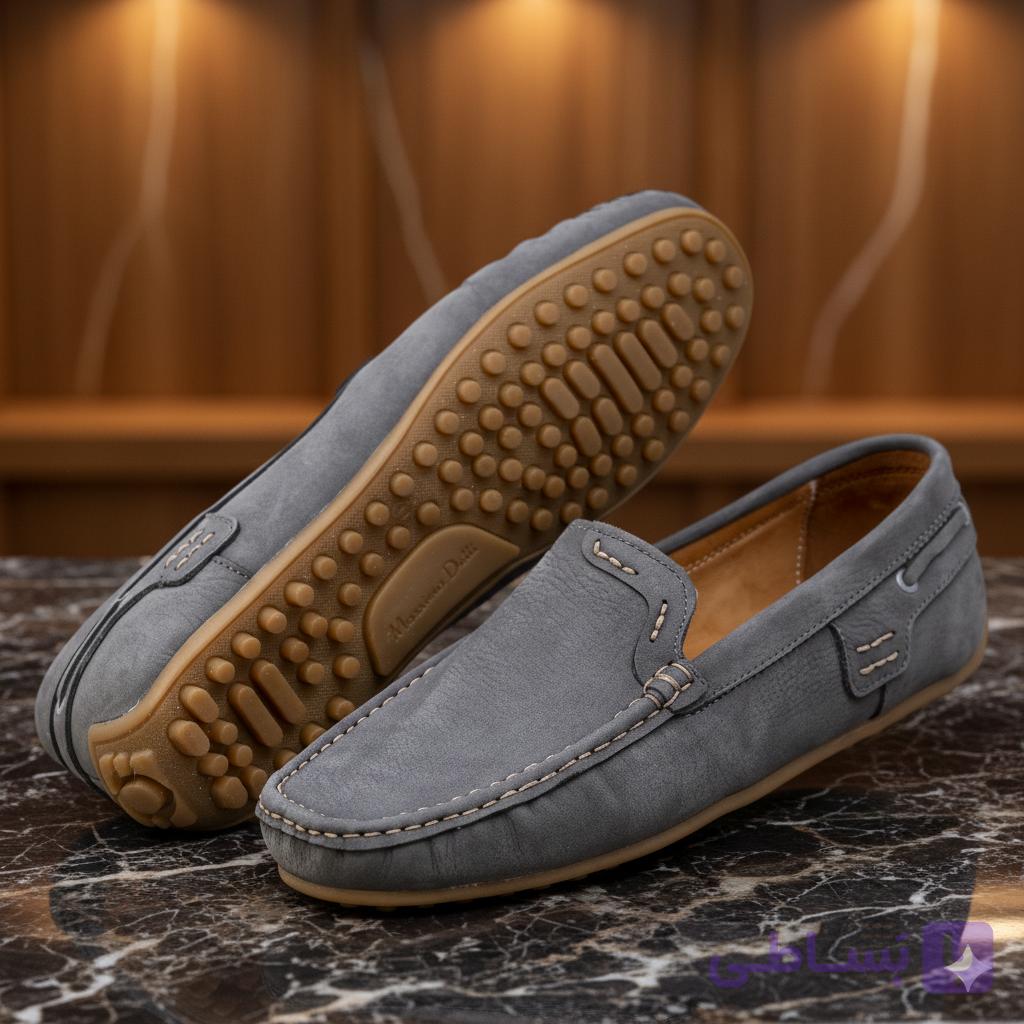 کالج چرم مردانه کد CL19GR رنگ طوسی