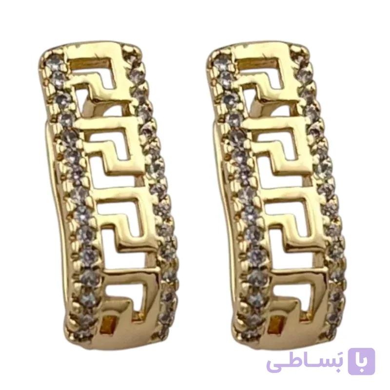 گوشواره زنانه طرح طلا مدل ورساچه ژوپینگ کد E012