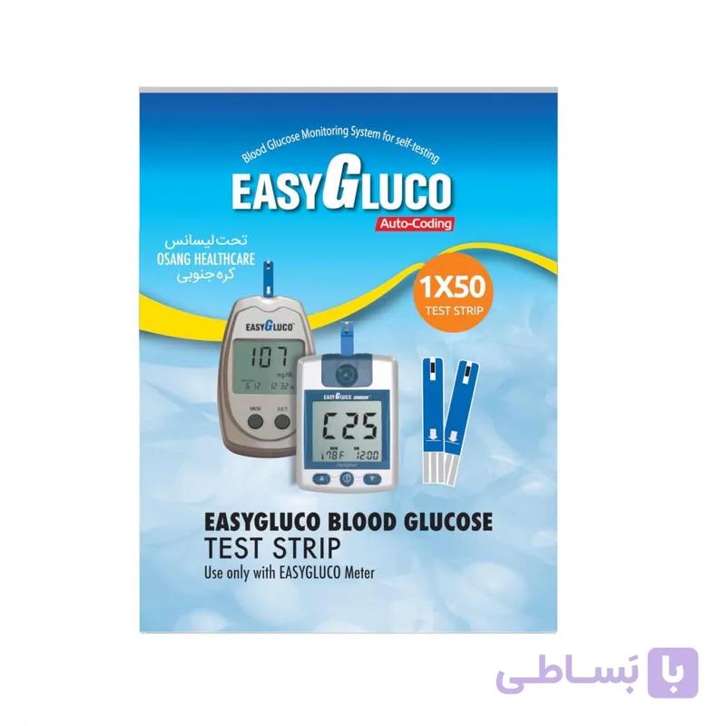 نوار تست قند خون ایزی گلوکو مدل AutoCoding سازگار با دستگاه ایزی گلوکو بسته 50 عددی — تصویر 1