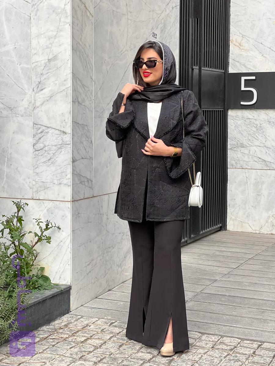شلوار زنانه پارچه ای جلو چاکدار