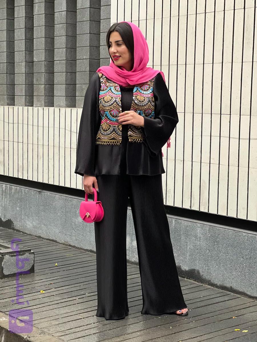 کت سوزندوزی آستین پلیسه مجلسی زنانه مدل عروسک