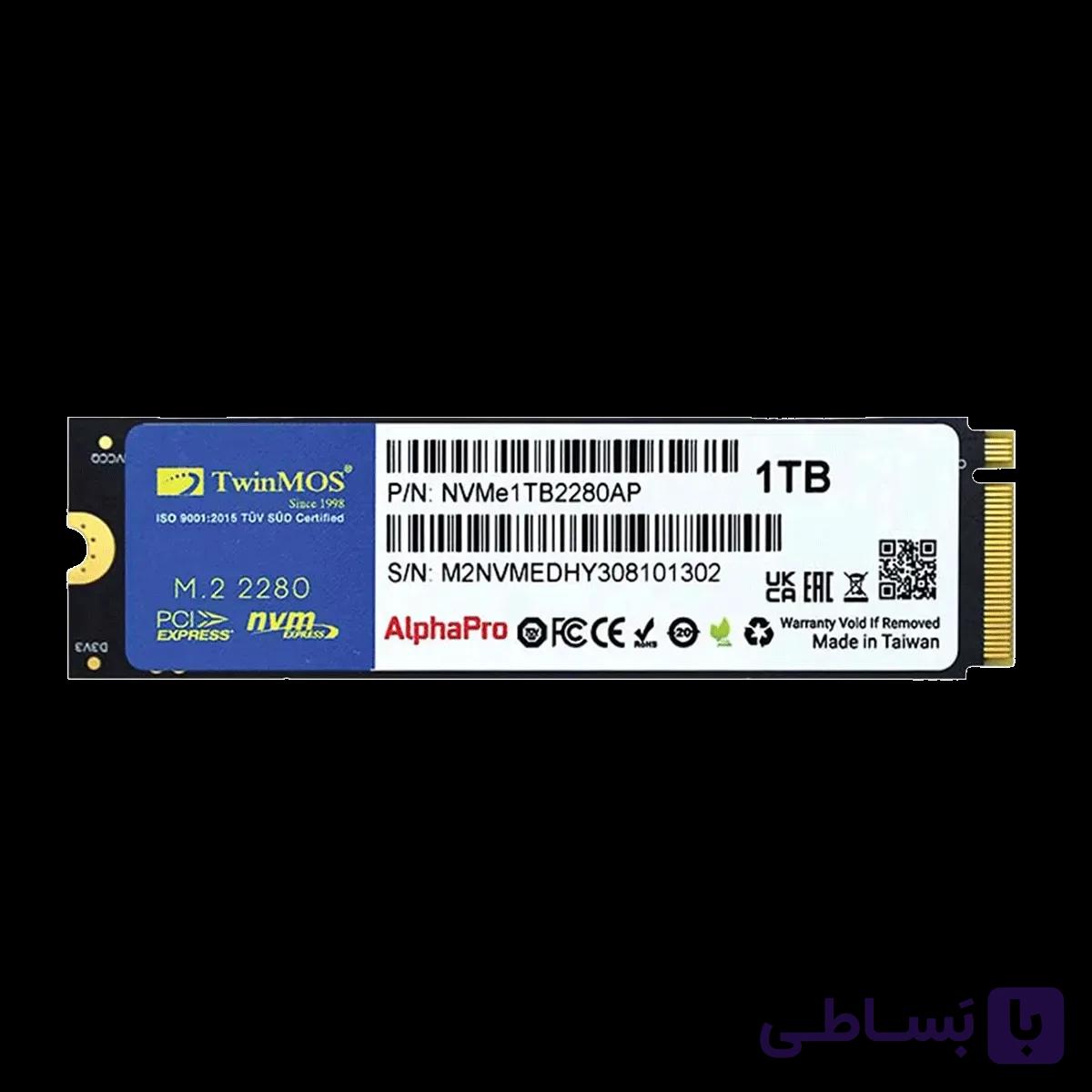 حافظه SSD توین موس TwinMOS AlphaPro 1TB NVMe M.2 2280 — تصویر 1