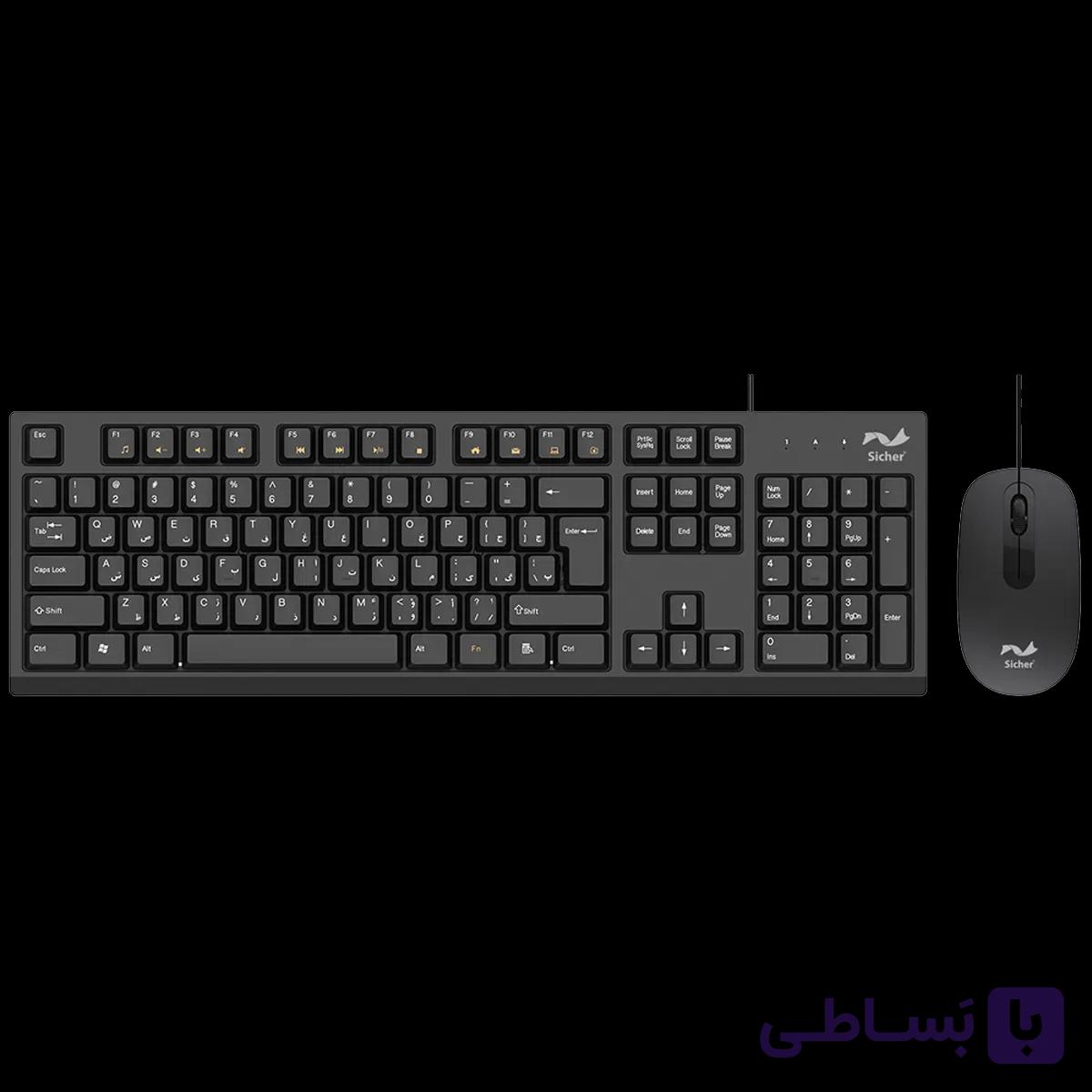 کیبورد و ماوس با سیم زیچر مدل Sicher KB140 — تصویر 1