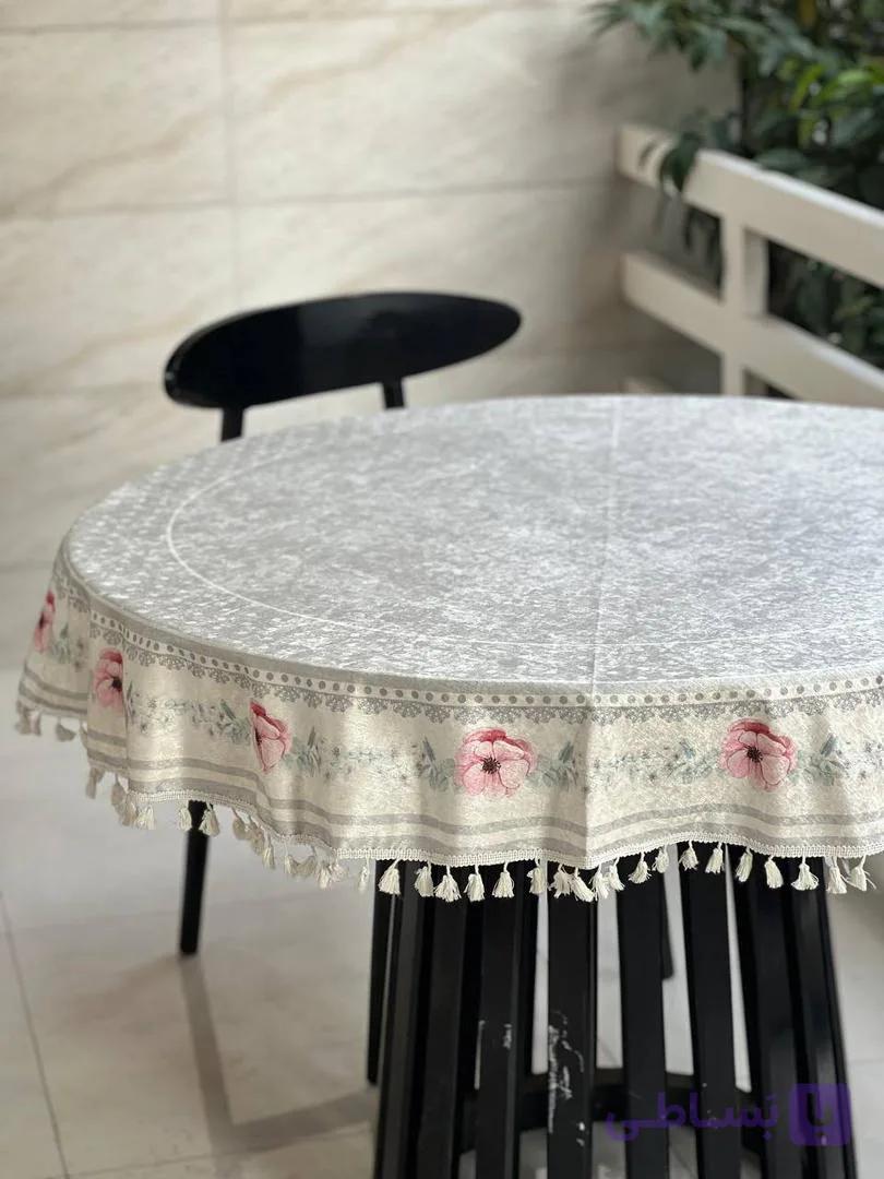 رومیزی گرد مخمل شانل ضد لک کد 583