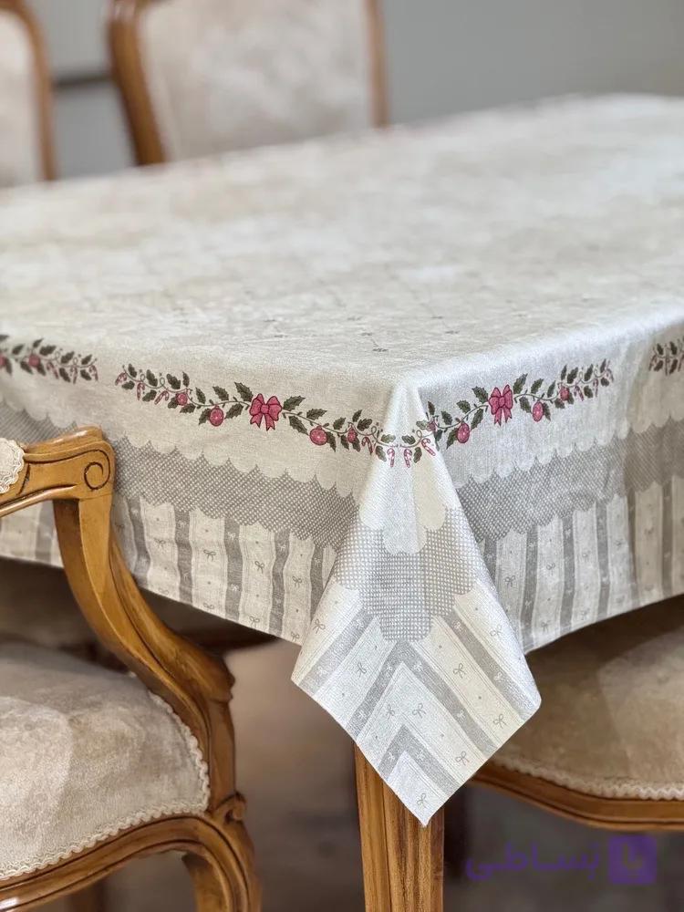 رومیزی مخمل شانل ضد لک طرح گل آرا کد 620 — تصویر 1