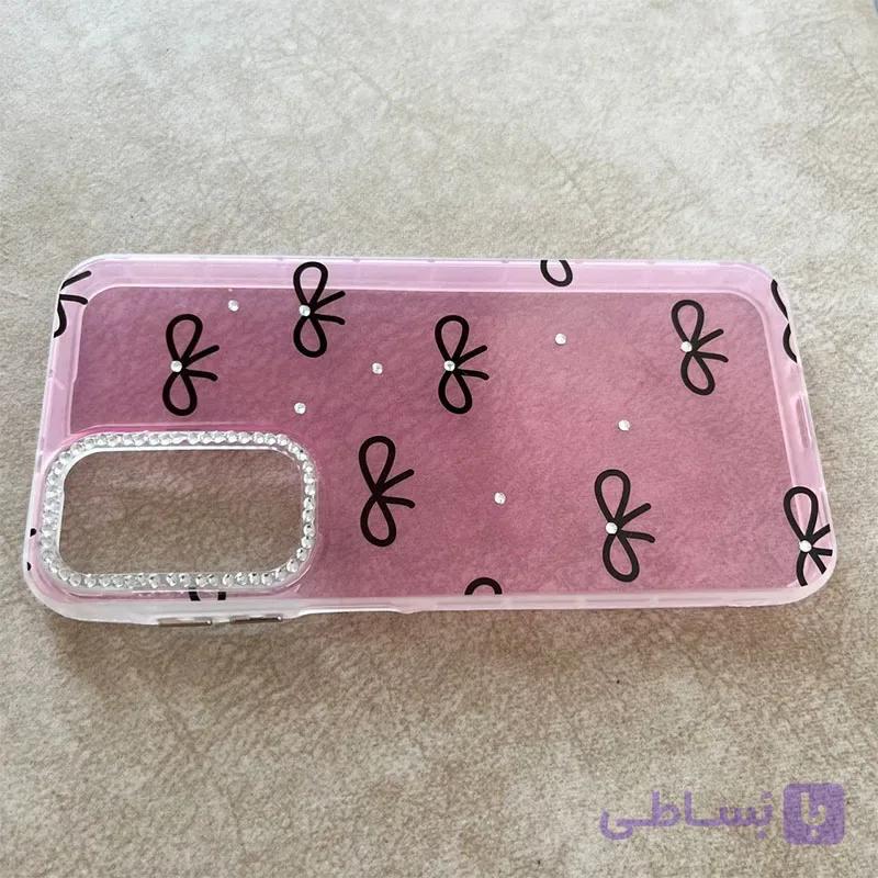 قاب گوشی Galaxy A16 سامسونگ صورتی طرح پاپیون نگین دار کد 1121 — تصویر 1
