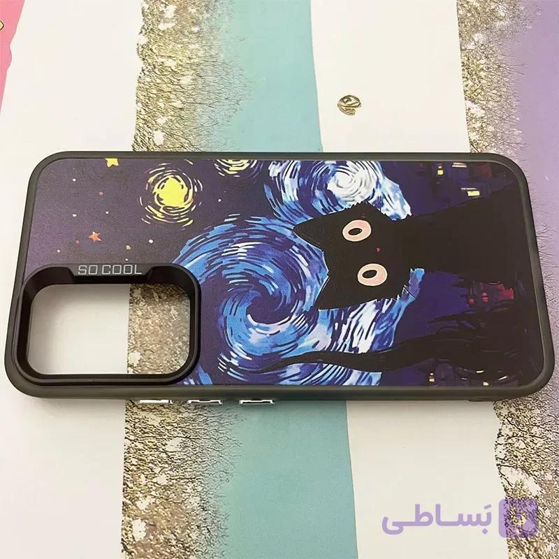 قاب گوشی Galaxy A54 سامسونگ So Cool طرح گربه در شب پر ستاره کد 795 — تصویر 1