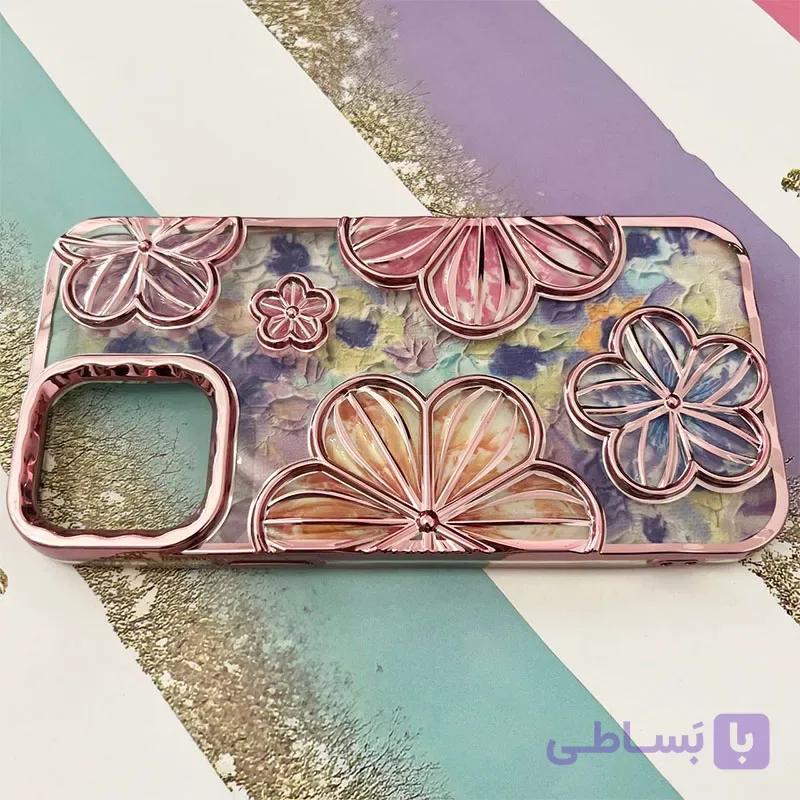 قاب گوشی iPhone 12 Pro Max آیفون طرح گل های صورتی کد 1134 — تصویر 1