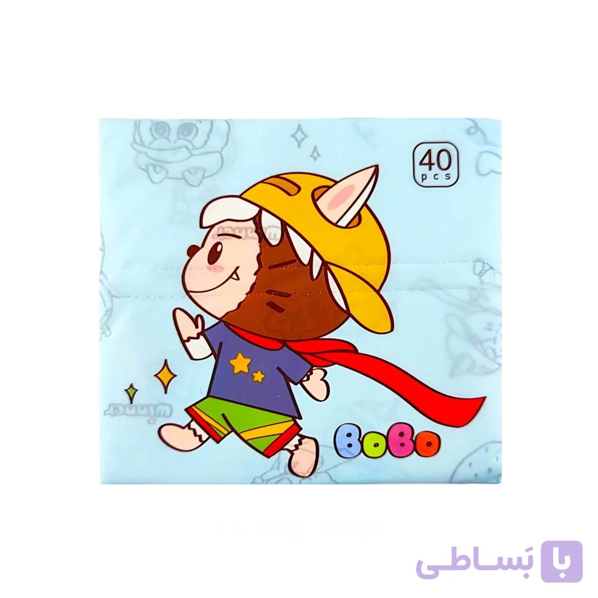 دستمال کاغذی مدل فانتزی طرح لبوبو 40 عددی رنگ آبی کد 6014