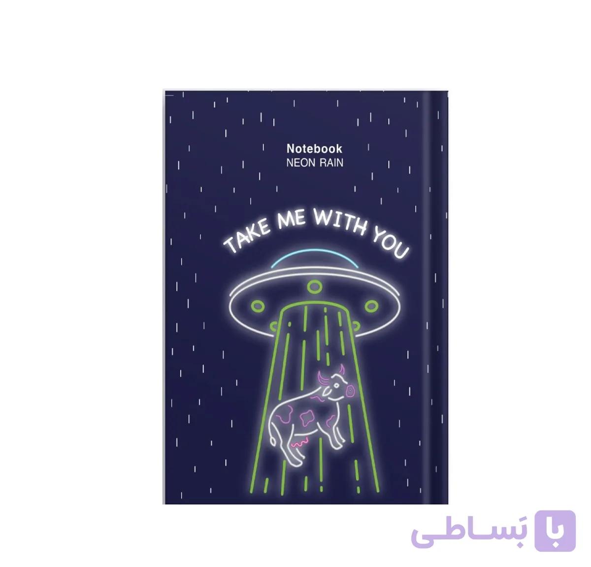 دفتر جلد سخت 100 برگ پاپکو PAPCO مدل ته دوخت طرح خرگوش و باغ گل کد 6190 — تصویر 1