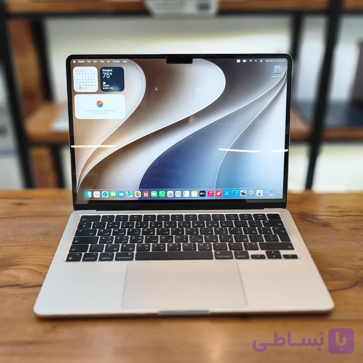 مک بوک ایر M3 8/512 مدل 2024 سایز 13.6 اینچ رنگ استارلایت درحد نو — تصویر 1