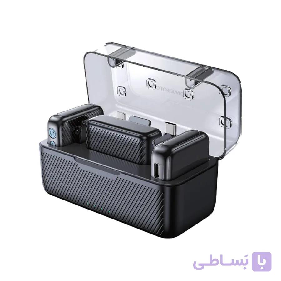 میکروفون یقه ای پاورولوژی مدل PMLV2CMIC دو فرستنده وایرلس