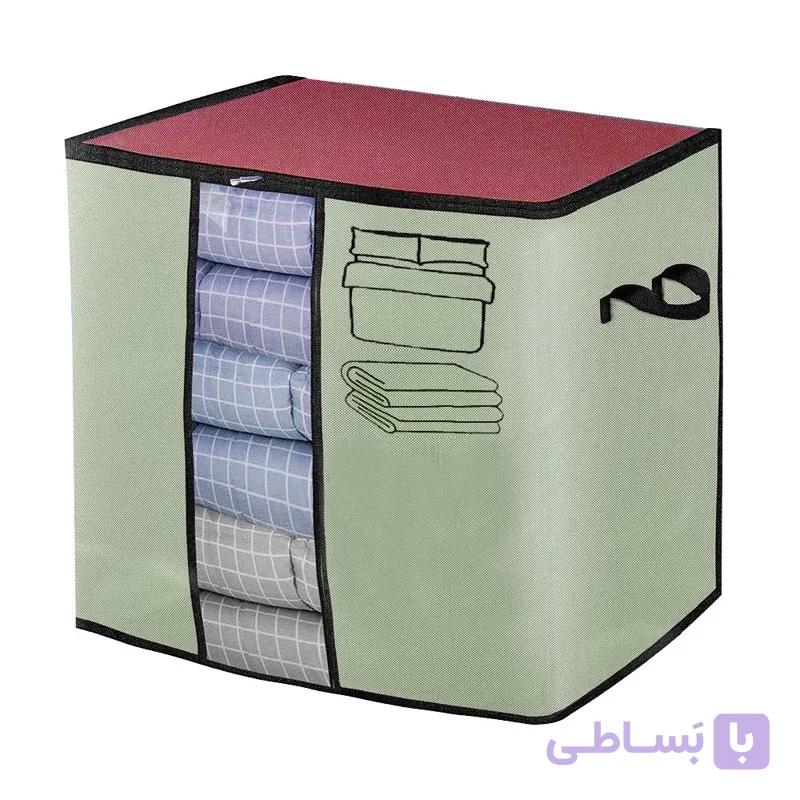 باکس پتو و لباس رنگ زرشکی ابعاد طول 46 عرض 28 و ارتفاع 51 سانتیمتر