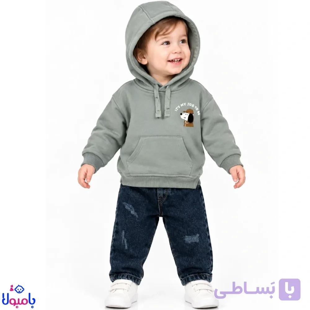 ست دوتیکه هودی و شلوار طرح اسپرت — تصویر 1