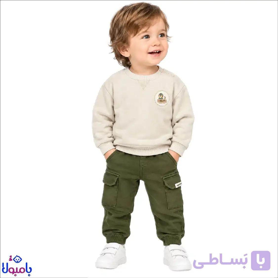 بلوز و شلوار پسرونه پاییزه از 6ماهگی تا2سالگی — تصویر 1