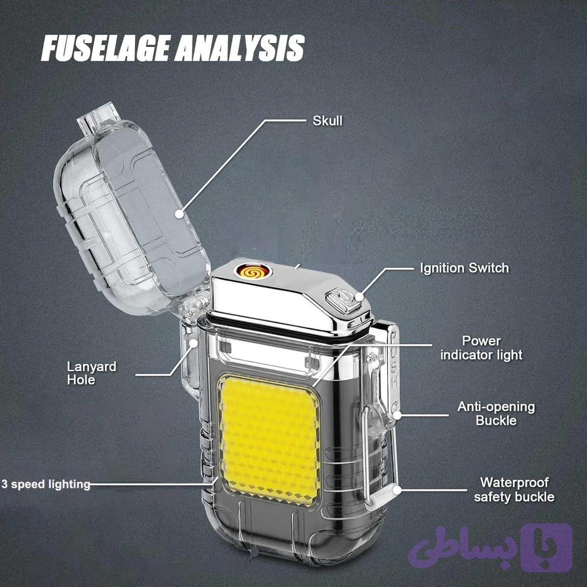 چراغ قوه فندک دار شارژی مدل Flashlight — تصویر 1