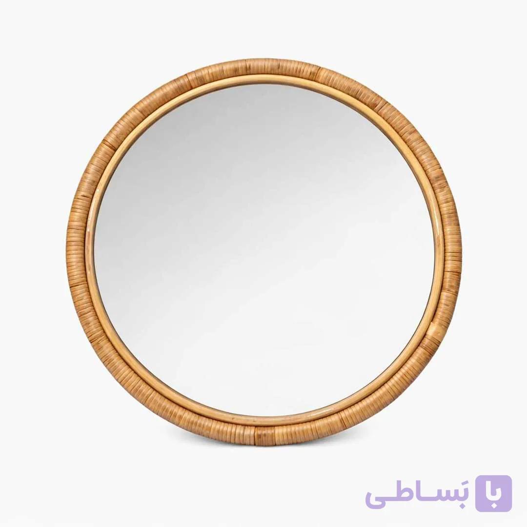 قاب آینه گرد حصیری کلاسیک — تصویر 1