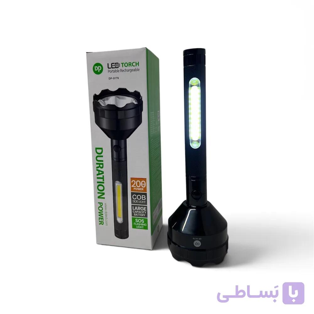 چراغ دستی DP-9179 | چراغ قوه شارژی 200 وات با پنل LED و قابلیت SOS