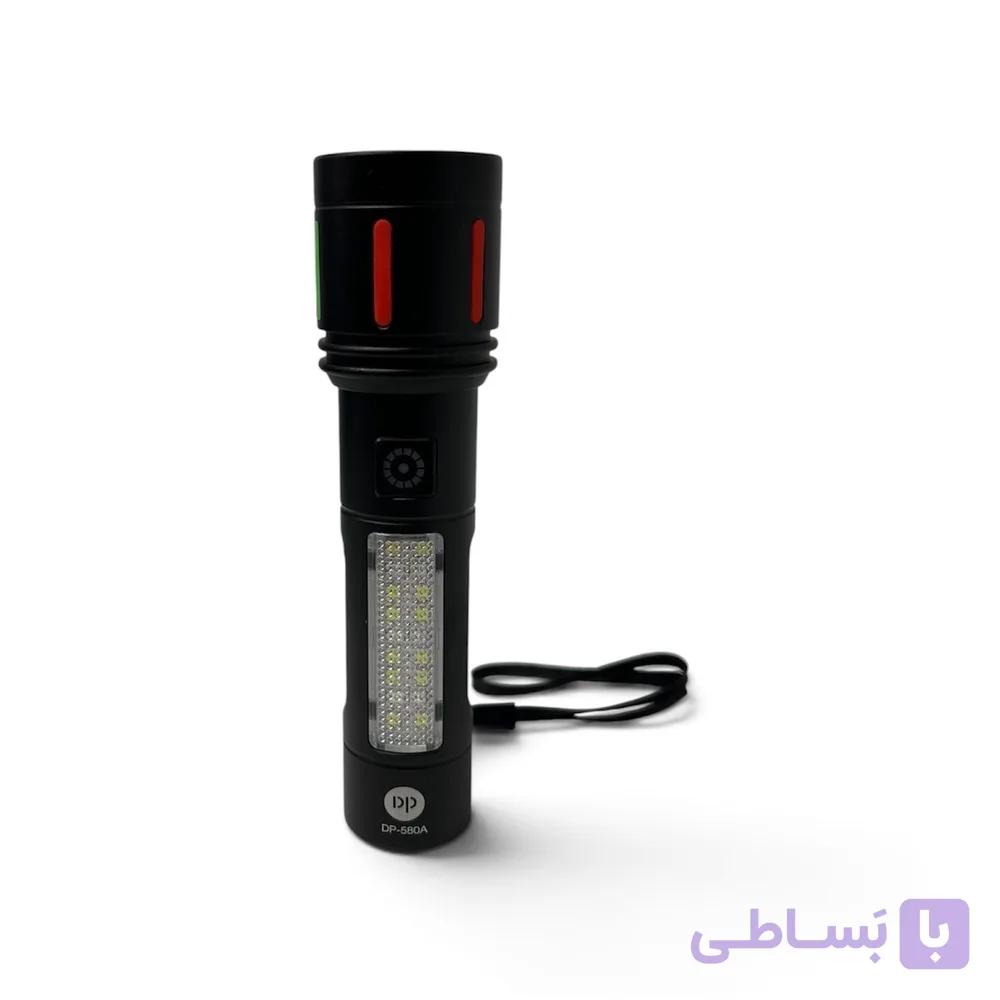چراغ دستی DP-580A | چراغ قوه شارژی با پنل LED و نمایشگر شارژ