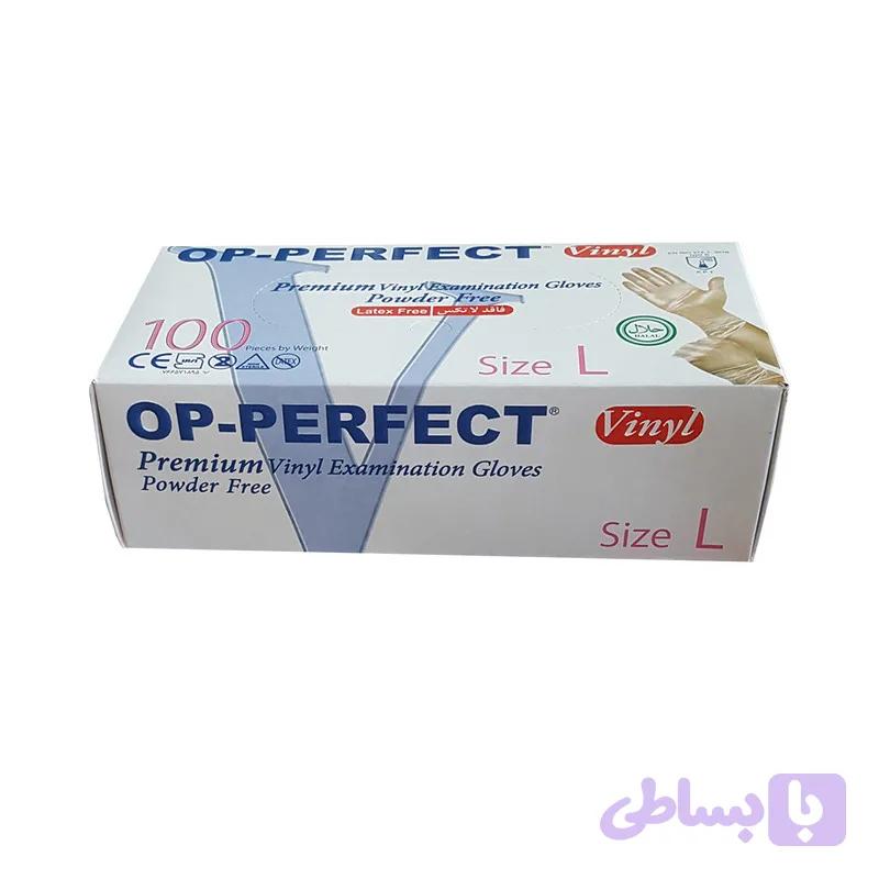 دستکش وینیل اپی‌پرفکت مدل پریمیوم سایز مدیوم بسته 100 عددی