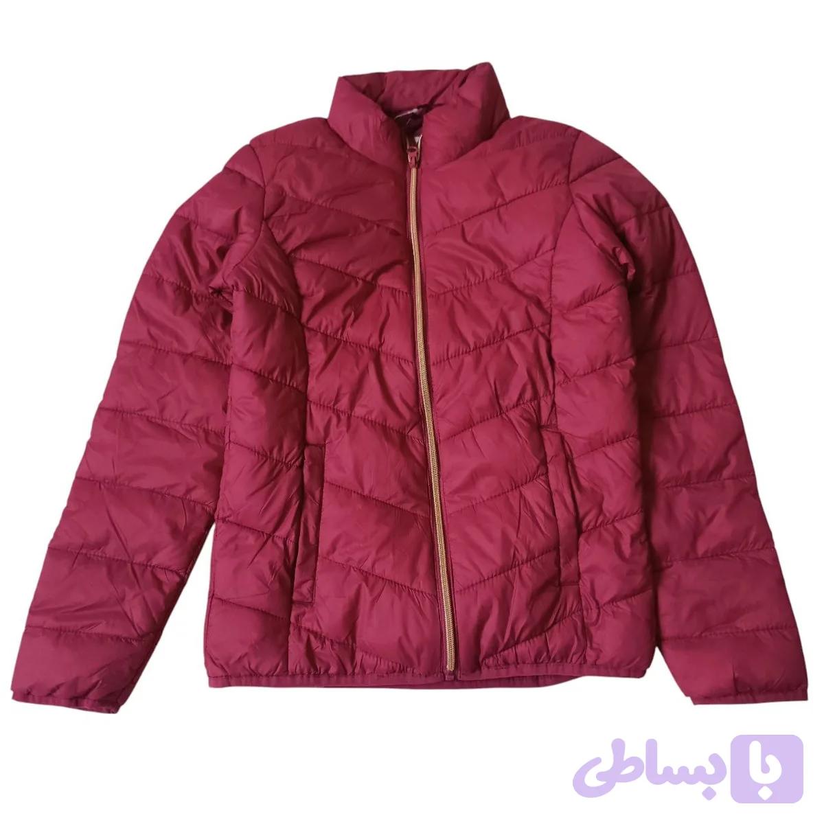 کاپشن بچه‌گانه سبک و زمستانه با یقه ایستاده، دوخت جناغی و آستر هم‌رنگ – زرشکی Pepperts آلمان(12 تا 13 سال) — تصویر 1
