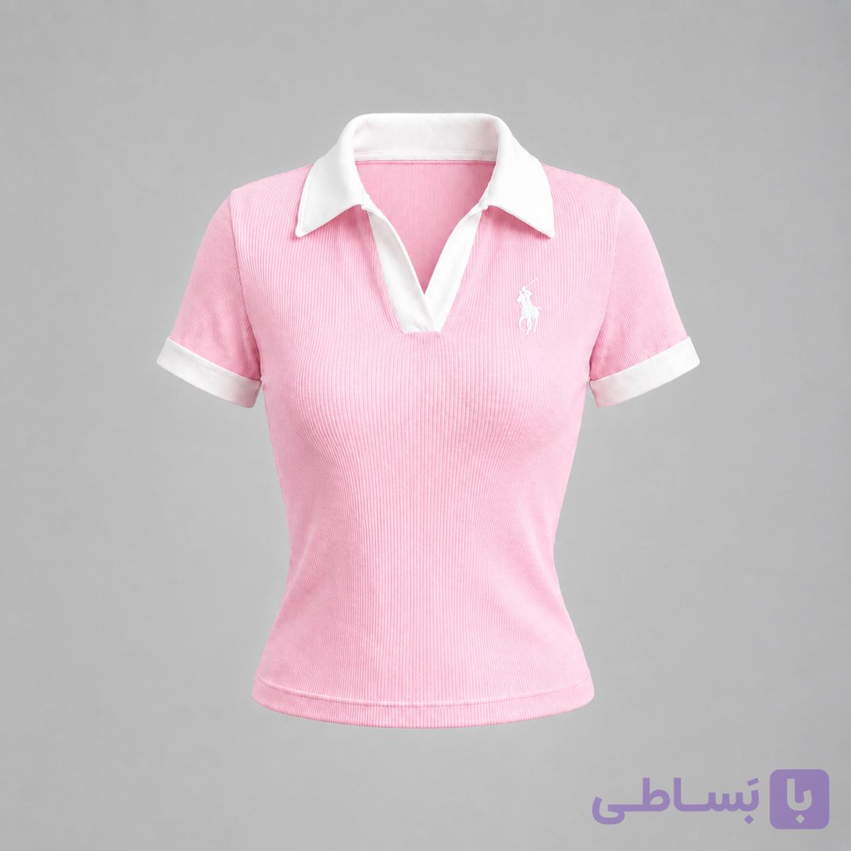 پولوشرت ساده ترندی زنانه کش کبریتی پنبه