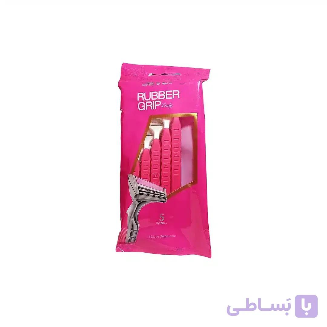 ژیلت 2 تیغه رابر گریپ لیدی سیلور زنانه 5 عددی