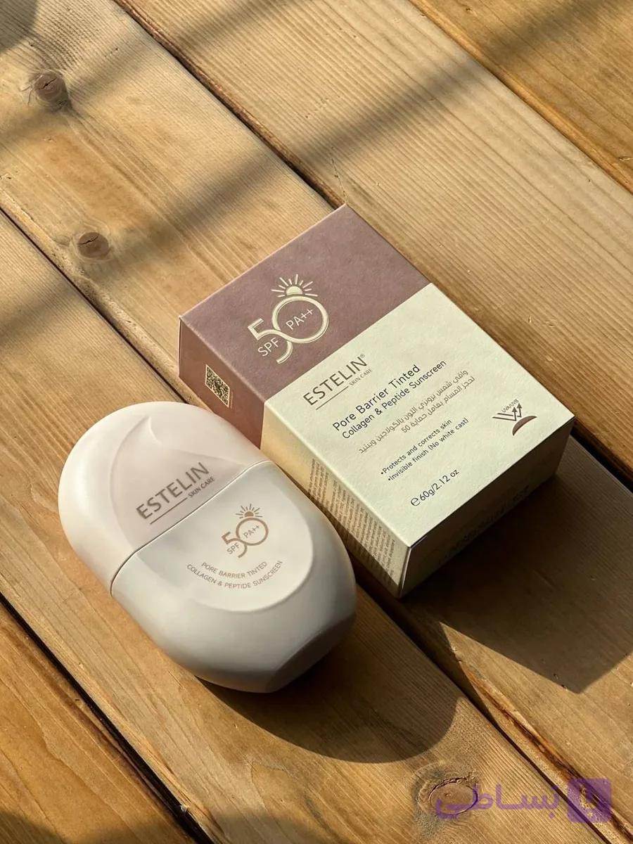 کرم ضد آفتاب ضد چروک استلین مدل کلاژن و پپتاید وزن 60 گرم SPF50 (طرح جدید) — تصویر 1
