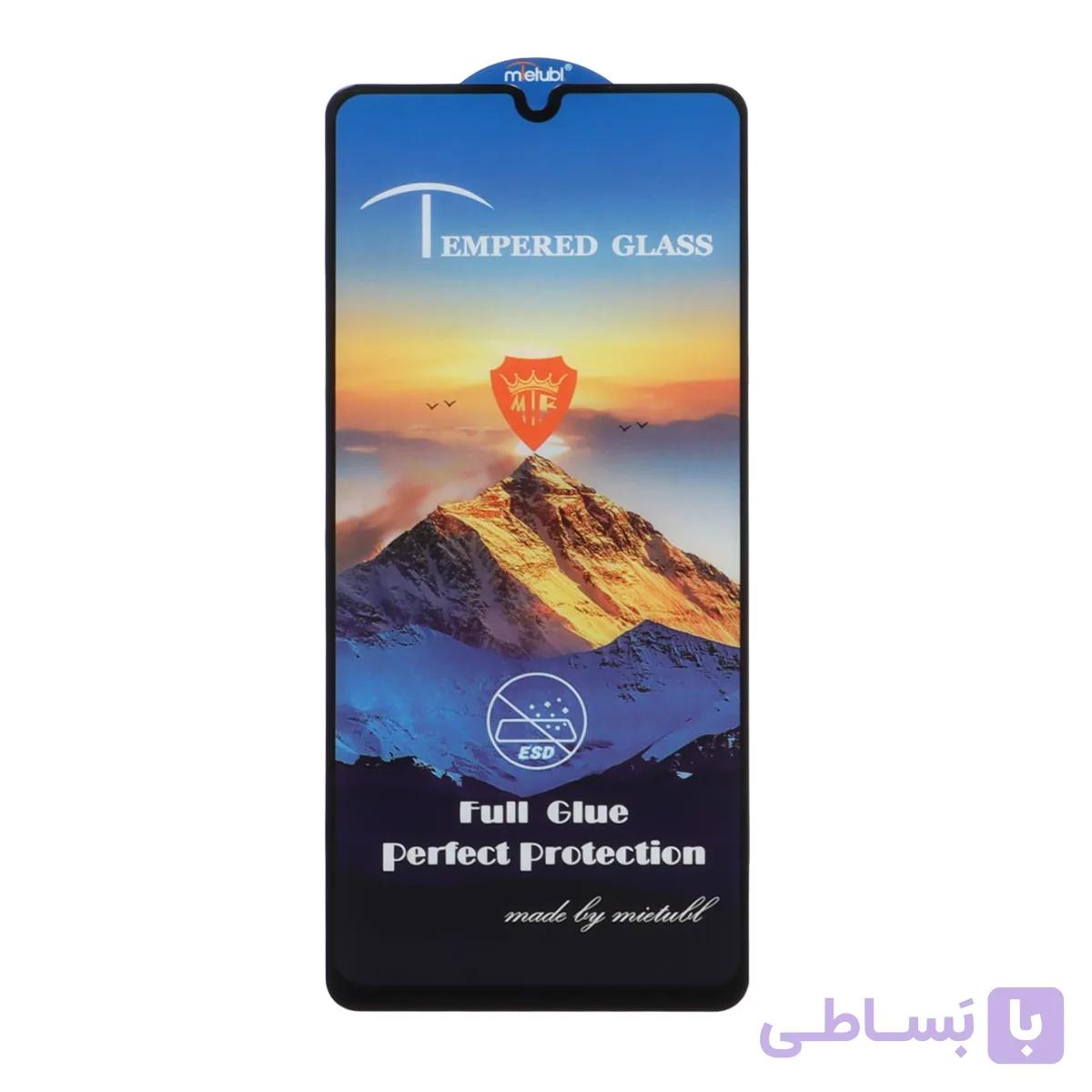 گلس و محافظ صفحه نمایش شیشه ای Full Cover ESD Mountain Mietubl مدل Samsung A31 / A32 4G / A33 / A22 4G / M22 / M32 4G / F22 – مشکی (بدون پک)