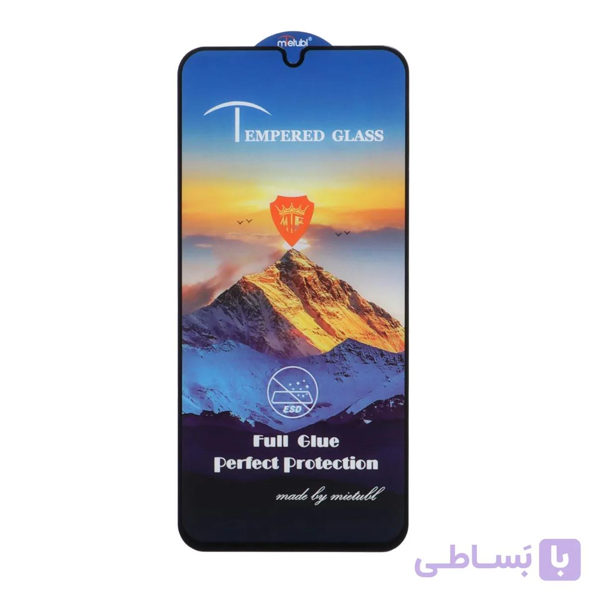 گلس و محافظ صفحه نمایش شیشه ای Full Cover ESD Mountain Mietubl مدل Samsung A34 – مشکی (بدون پک)