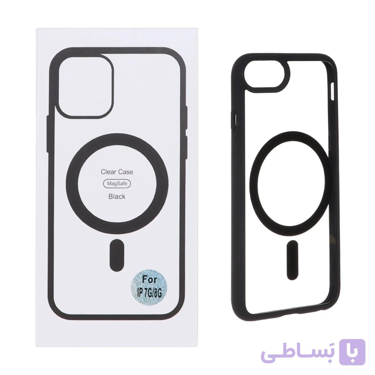 قاب شفاف Apple iPhone X / iPhone XS با قابلیت شارژ MagSafe – مشکی (پک دار)