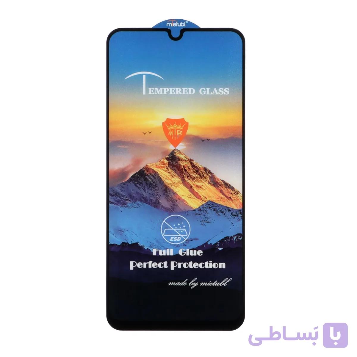 گلس و محافظ صفحه نمایش شیشه ای Full Cover ESD Mountain Mietubl مدل Samsung A15 / A25 / A24 / M34 / F34 – مشکی (بدون پک)