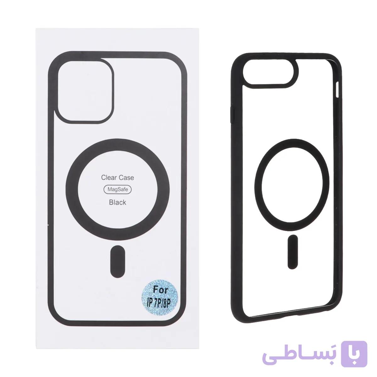 قاب شفاف Apple iPhone 7 Plus / iPhone 8 Plus با قابلیت شارژ MagSafe – مشکی (پک دار)