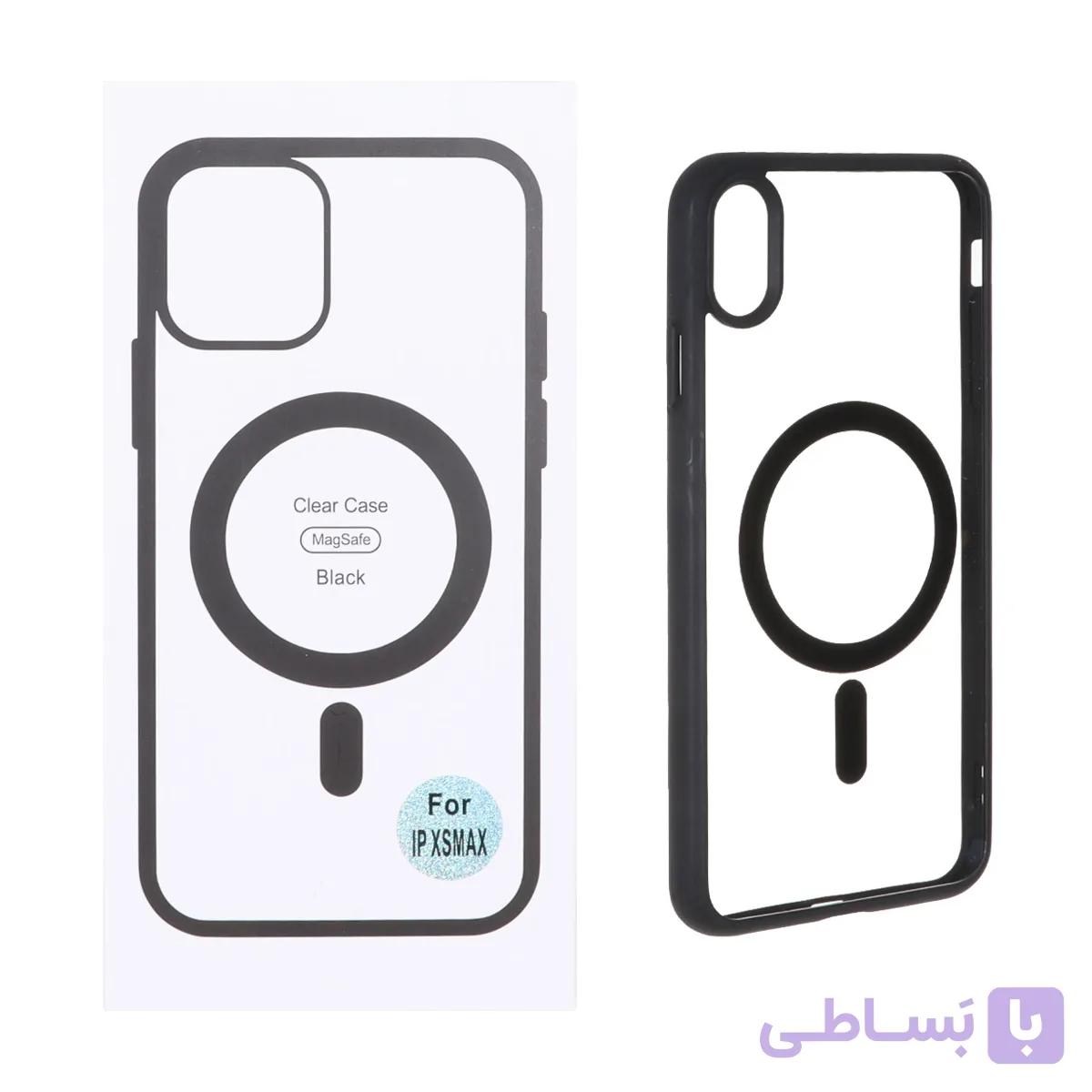 قاب شفاف Apple iPhone X Max / iPhone XS Max با قابلیت شارژ MagSafe – مشکی (پک دار)