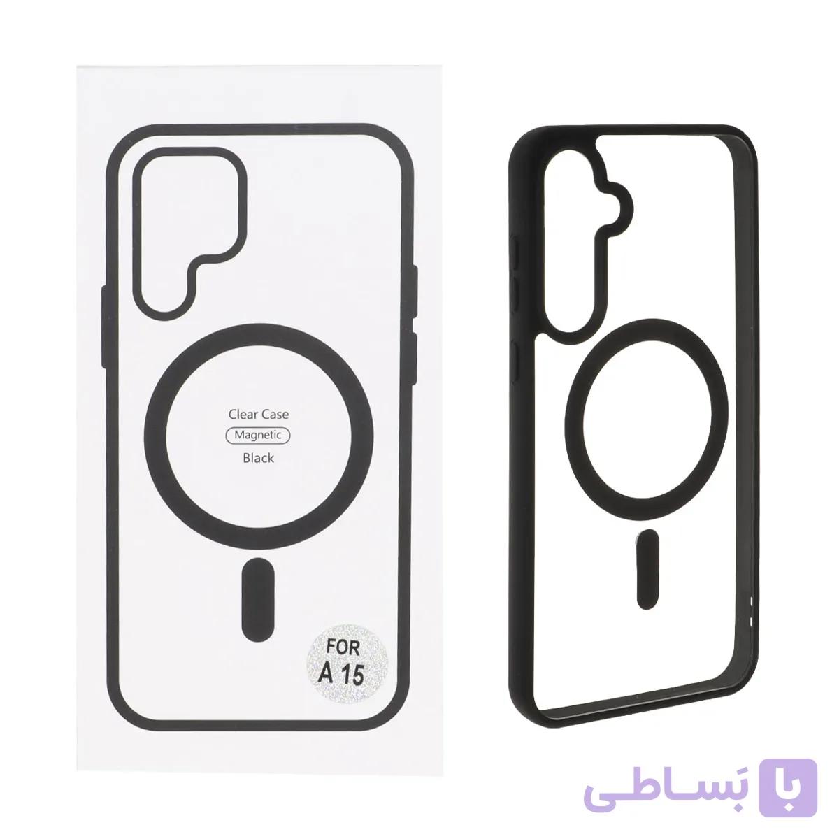 قاب شفاف Samsung Galaxy A35 / A55 با قابلیت شارژ MagSafe – مشکی (پک دار)