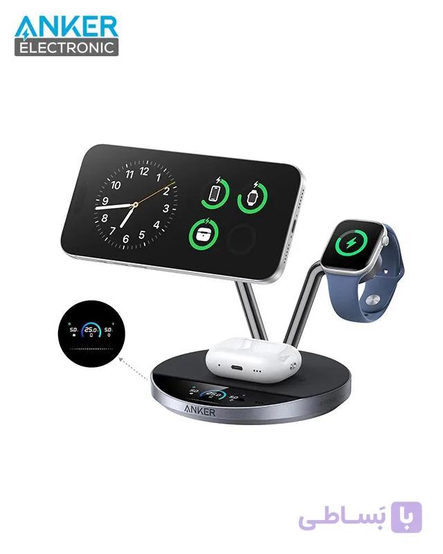 شارژر وایرلس 3 کاره انکر Anker Prime Wireless Charging Station 25W A25X7 — تصویر 1